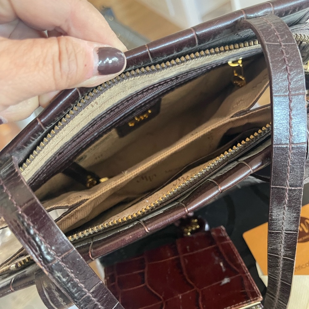 Monsac croc leather bag and wallet